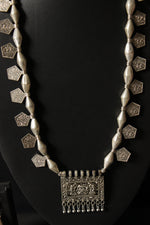 Load image into Gallery viewer, Dholki Beads and Stamped Coins Embellished Ganesha Motif Necklace Set

