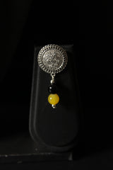 Black and Yellow Glass Beaded 3 Layer Necklace Set