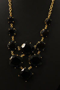 Faceted Tanzanite Gemstone Embedded Gold Plated Handmade Necklace