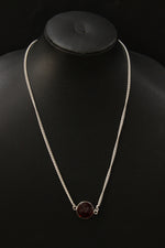 Load image into Gallery viewer, Faceted Garnet Quartz Natural Gemstone Embedded Silver Plated Necklace

