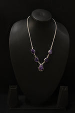 Load image into Gallery viewer, Purple Sugar Druzy Gemstone Embedded Ethnic Handmade Necklace

