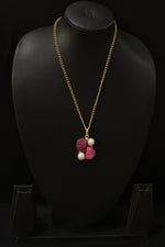 Load image into Gallery viewer, Baroque Pink Sugar Druzy Natural Gemstone Embedded Gold Plated Necklace
