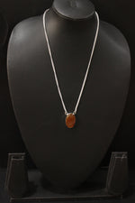 Load image into Gallery viewer, Brown Agate Oval Shiny Gemstone Embedded Silver Plated Necklace

