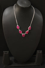 Load image into Gallery viewer, Pink Sugar Druzy Natural Gemstone Embedded Silver Plated Necklace
