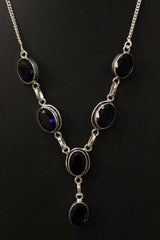 Black Spinel Gemstone Embedded Ethnic Handmade Necklace