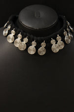 Load image into Gallery viewer, Metal Charms Embellished Black Braided Threads Necklace
