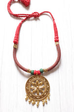 Load image into Gallery viewer, Antique Gold Finish Flower Motifs Braided Threads Choker Necklace
