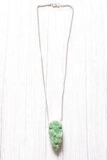 Load image into Gallery viewer, Green Crystal Druzy Gemstone Embedded Pendant Necklace
