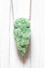 Load image into Gallery viewer, Green Crystal Druzy Gemstone Embedded Pendant Necklace
