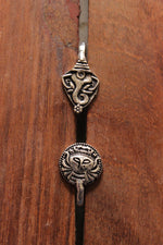 Load image into Gallery viewer, Set of 2 Religious Motifs Oxidised FInish Brass Clip-On Nosepins
