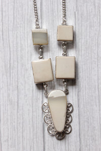 Dendrite Agate Natural Gemstone Embedded Silver Plated Necklace