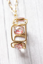 Load image into Gallery viewer, Faceted Red Rutile Quartz Natural Gemstone Embedded Gold Plated Necklace
