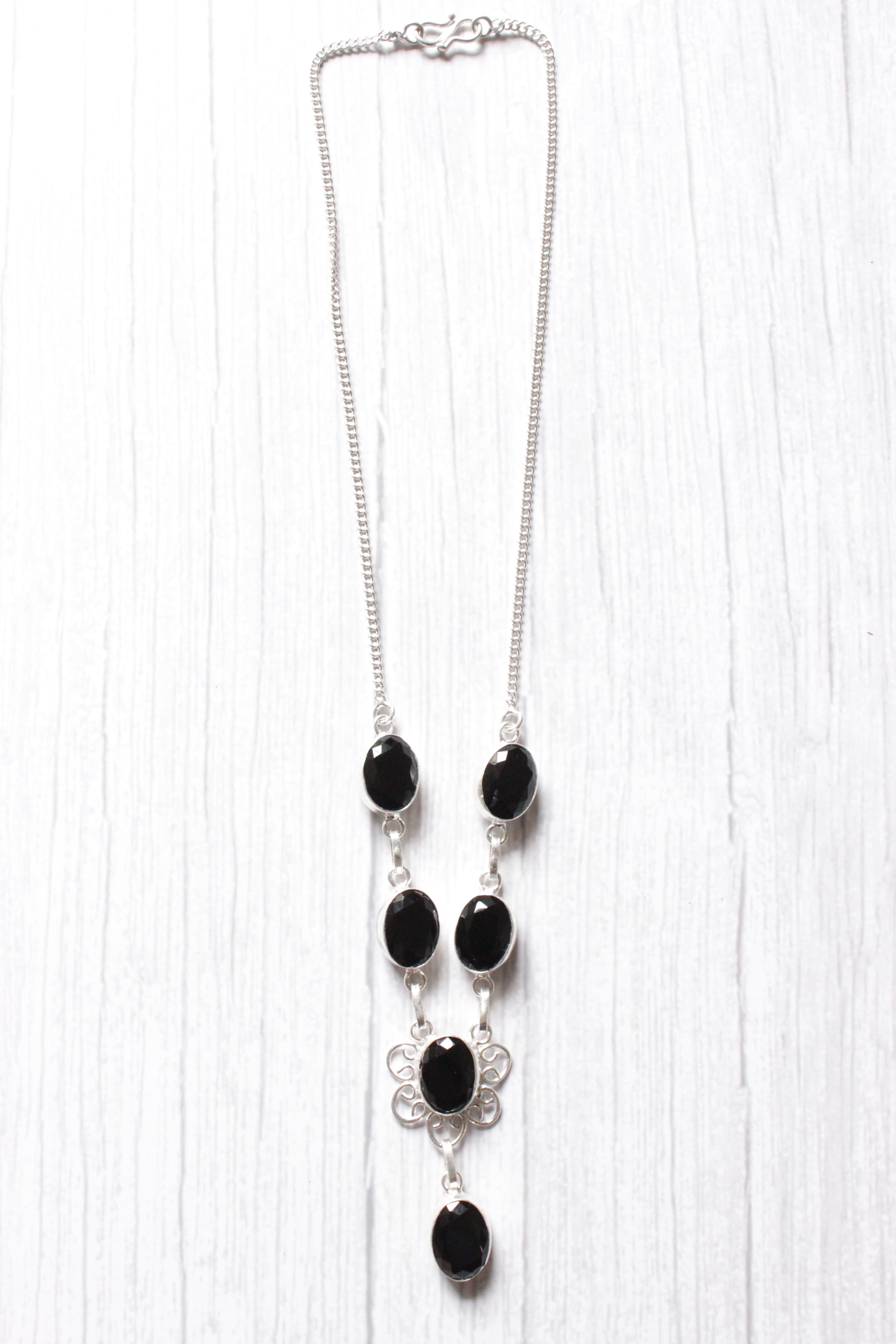 Black Spinel Gemstone Embedded Ethnic Handmade Necklace