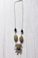 Load image into Gallery viewer, Unakite Chrome Diopside Quartz Natural Gemstone Embedded Silver Plated Necklace

