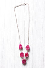 Load image into Gallery viewer, Pink Sugar Druzy Natural Gemstone Embedded Silver Plated Necklace

