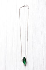 Load image into Gallery viewer, Chrome Diopside Cut Natural Gemstone Embedded Silver Plated Necklace
