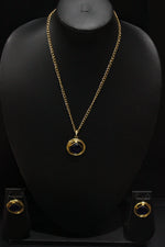 Load image into Gallery viewer, Purple Raw Natural Gemstones Embedded Gold Finish Chain Necklace Set
