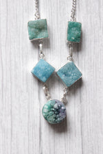 Load image into Gallery viewer, Multi Sugar Druzy Rare Natural Gemstone Embedded Silver Plated Handmade Necklace
