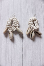 Load image into Gallery viewer, Shells Embellished Braided Macrame Threads Long Silver Chain Necklace Set
