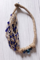 Multiple Jute Strings Embellished with Beads Choker Necklace