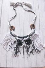 Load image into Gallery viewer, Monochrome Braided Macrame Threads Adjustable Long Necklace
