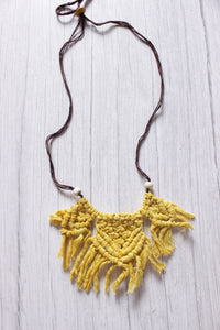 Hand Braided Macrame Threads Adjustable Long Necklace