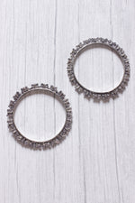 Load image into Gallery viewer, Oxidised Finish Silver Metal Bangles - Set of 2

