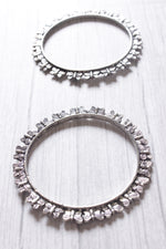 Load image into Gallery viewer, Oxidised Finish Silver Metal Bangles - Set of 2
