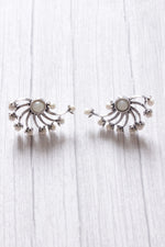 Load image into Gallery viewer, Pearl Embedded Silver Finish Stud Earrings
