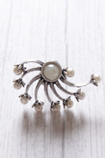 Load image into Gallery viewer, Pearl Embedded Silver Finish Stud Earrings
