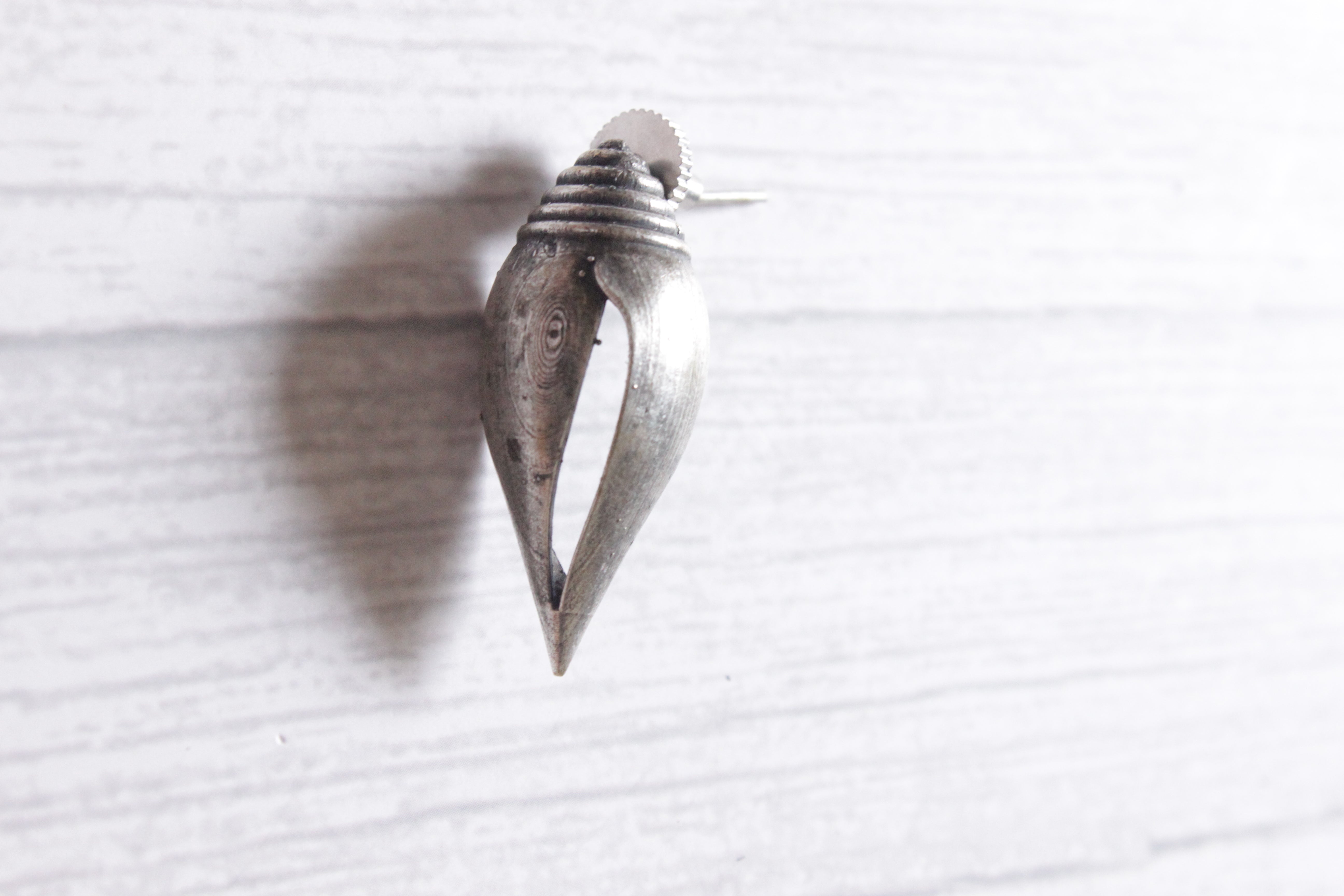 Conch Shaped Dull Silver Finish Stud Earrings