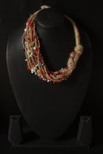 Load image into Gallery viewer, Multiple Jute Strings Embellished with Charms Choker Necklace
