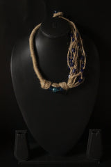 Multiple Jute Strings Embellished with Beads Choker Necklace
