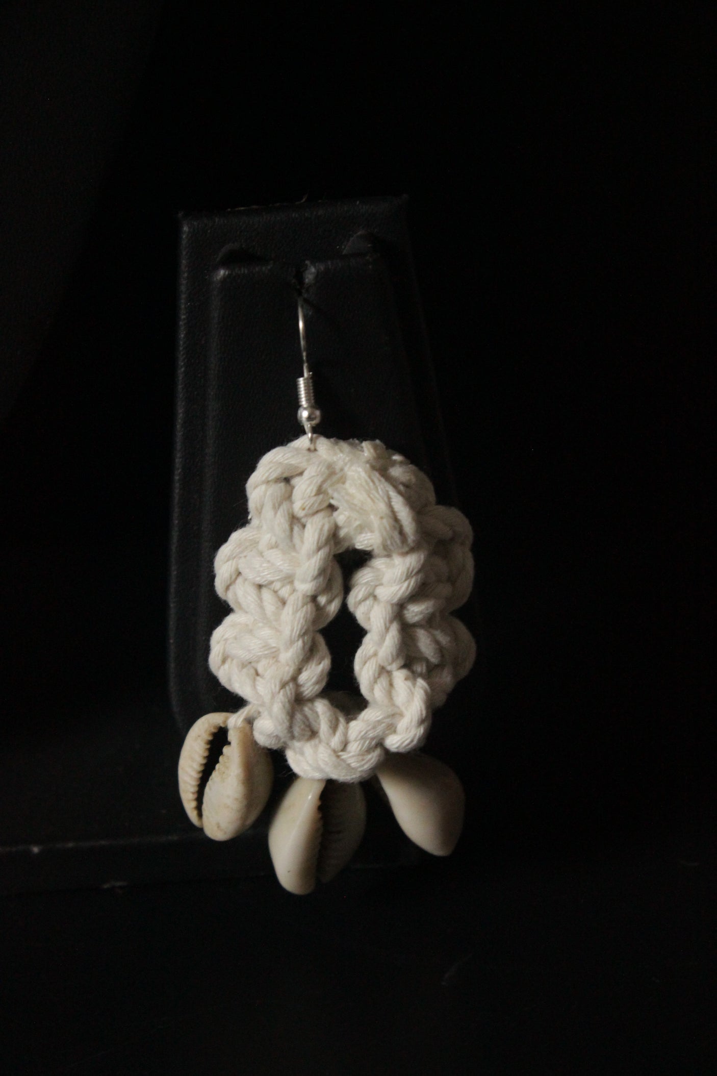 Shells Embellished Braided Macrame Threads Long Silver Chain Necklace Set
