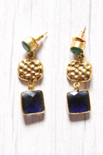 Load image into Gallery viewer, Purple Natural Stones Embedded Contemporary Brass Dangler Earrings
