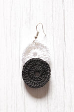 Load image into Gallery viewer, Monochrome 2 Layer Handcrafted Crochet Dangler Earrings
