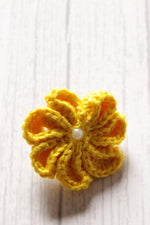 Load image into Gallery viewer, Yellow Flower Motif Handcrafted Crochet Stud Earrings
