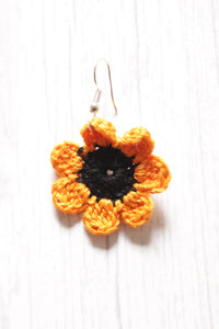 Sunflower Handcrafted Crochet Dangler Earrings