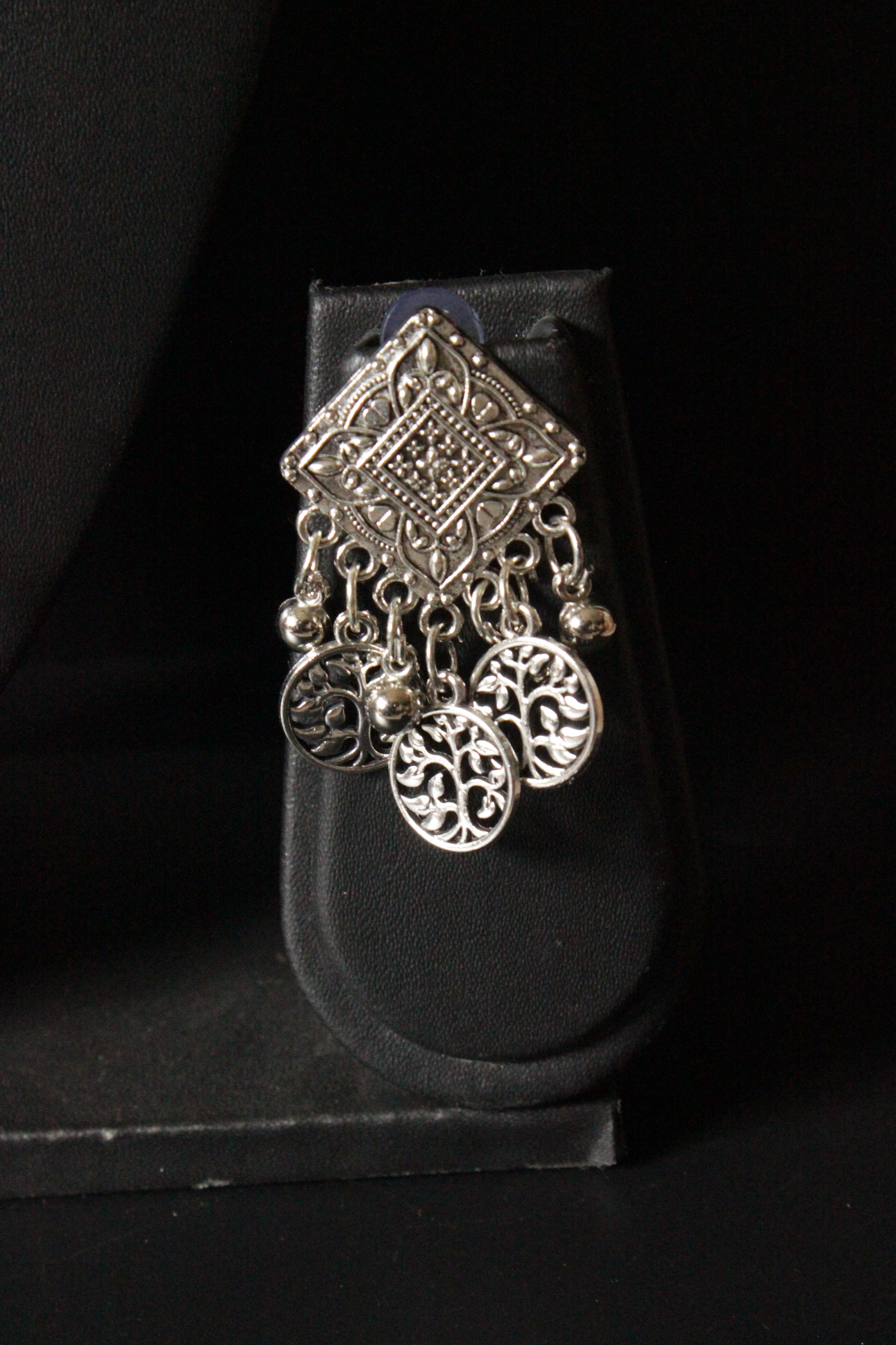 3 Layer Stamped Coins Necklace with Thread Closure
