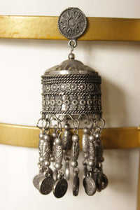 Oxidised Finish Tribal Circular Jhumka Earrings
