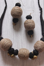 Load image into Gallery viewer, Ghungroo Embellished Handcrafted Jute Choker Necklace Set
