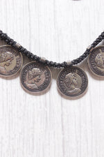 Load image into Gallery viewer, Stamped Coins Thread Closure Choker Necklace Set
