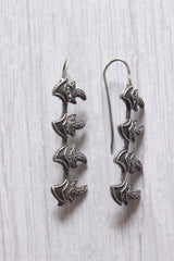 Long Metal Beads Chain Oxidised Silver Metal Necklace Set