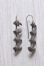 Load image into Gallery viewer, Long Metal Beads Chain Oxidised Silver Metal Necklace Set
