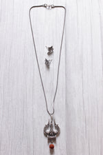 Load image into Gallery viewer, Trishul Shape Pendant Long Chain Necklace Set
