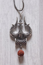 Load image into Gallery viewer, Trishul Shape Pendant Long Chain Necklace Set
