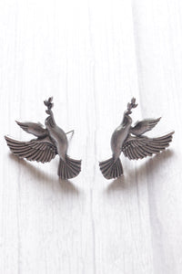 Bird Shape Metal Stud Earrings