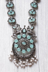 Turquoise Stones Embedded Intricately Detailed Necklace Set with Statement Necklace