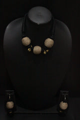 Ghungroo Embellished Handcrafted Jute Choker Necklace Set