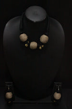 Load image into Gallery viewer, Ghungroo Embellished Handcrafted Jute Choker Necklace Set
